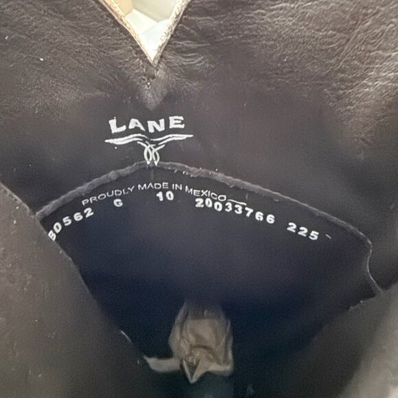 Lane Knee High Corset Western Cowboy Boots Snip Toe Latte Suede Size 10 - Picture 10 of 12